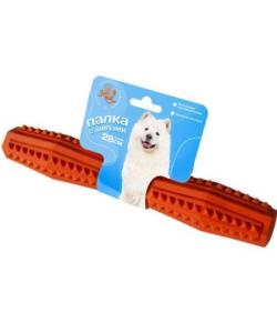Игрушка для собак палка литая с шипами 28см (пластикат), оранжевая
