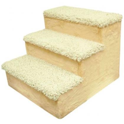 Дом-ступеньки для животных бежевый, мех и ковролин, 51*44,5*38,5см-1