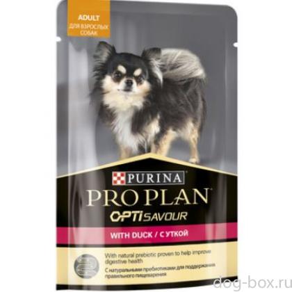 Паучи кусочки в соусе для взрослых собак с уткой-0