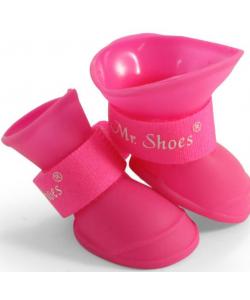 Сапожки резиновые "Mr.Shoes" для собак, розовые 4 шт. размер L (5,5*4,5*5,5см)