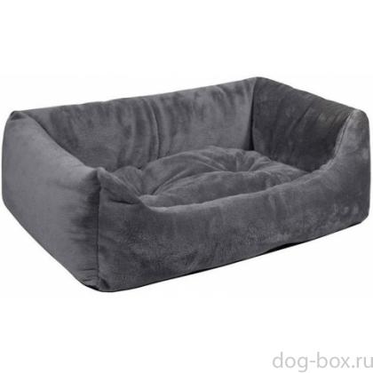 Лежак прямоугольный пухлый с подушкой серый-0