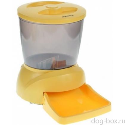 Автокормушка на 2 кг корма для кошек и мелких пород собак желтая PF7Y-0