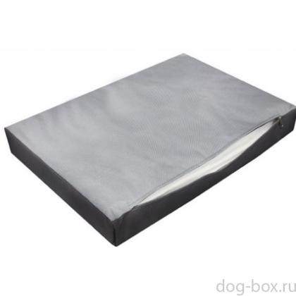 Лежанка прямоугольная с чехлом на молнии №4, 105*70*10см серая-0
