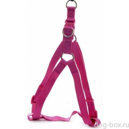 Нейлоновая шлейка 10мм-26-40см, розовая-0