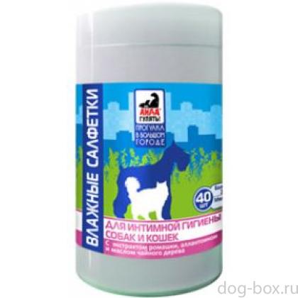 Айда гулять Салфетки влажные для собак и кошек для интимной гигиены 40шт-0