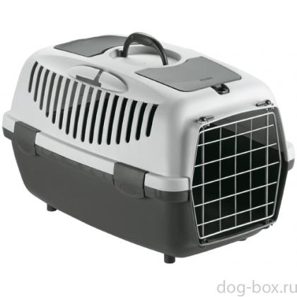 Переноска Gulliver 3 Серая (до12кг) с МЕТАЛЛИЧЕСКОЙ дверцей, 61*40*38см-0