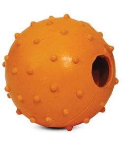 Игрушка для собак из ц/литой резины. Мяч-погремушка с шипами 6см (J-3-130)