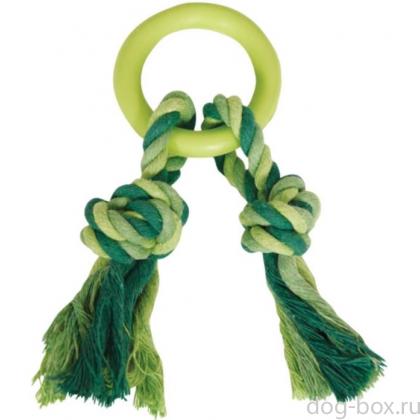 Игрушка для собак из ц/литой резины. Кольцо с двумя веревками", 6*12,5см (BW213)-0
