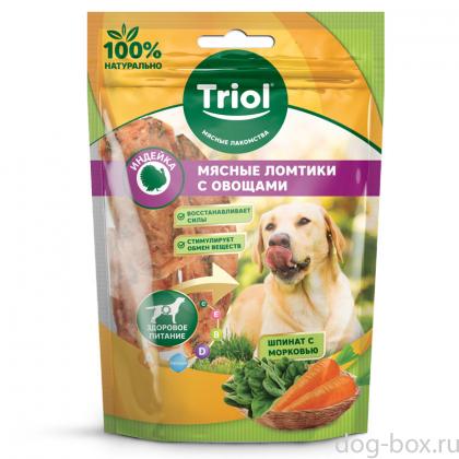 Мясные ломтики из индейки с морковью и шпинатом для собак-0