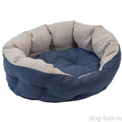 Лежак овальный пухлый "Navy" с подушкой, бежевый -0