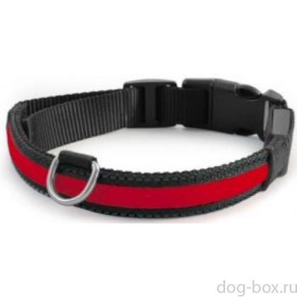 Светодиодный ошейник "Комфорт" красный, 2,5*31-41 см (LD06M)-0