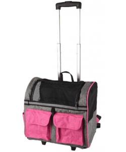 Сумка-рюкзак для животных на колесах KIARA двойная, 45*29*45см, розовая
