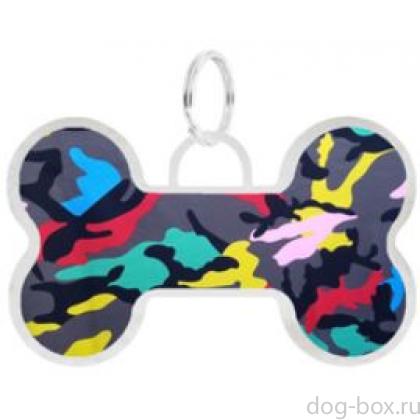 Адресник "Талита" с рисунком "краски", косточка, 36*22мм-0