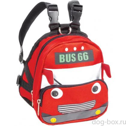 Рюкзак-шлейка MINI DOGS для собак мелких пород "Автобус" S, 14*12*16см, обхват груди 40-50см-0