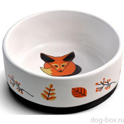 Миска керамическая на резинке "Лиса", 0,45л (CB14)-0