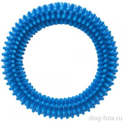 Игрушка для собак "Кольцо" с шипами, голубое, 17см-0