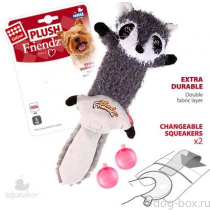 Игрушки для собак Енот шкурка с пищалкой, 37см (75352)-0