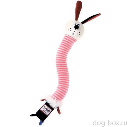 Игрушки для собак Заяц с пищалкой и хрустящей шеей, 28см (75516)-0