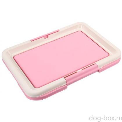 Туалет для собак с фиксатором 48*42*4см, розовый (P549)-0