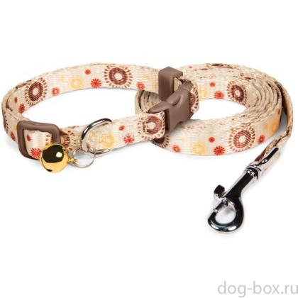 Комплект "Солнышко" ошейник 1*20-30см и поводок 1*120см-0