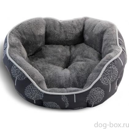 Лежанка овальная "Сказочный лес", серая-0