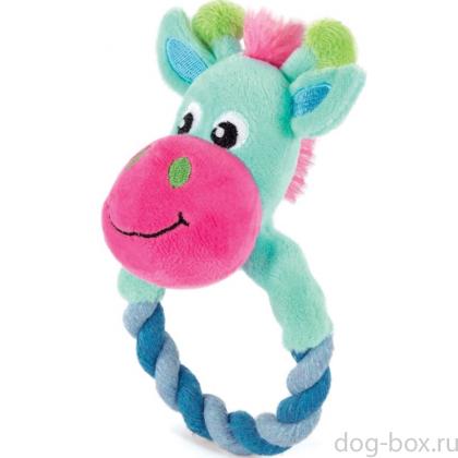 Игрушка для щенков мягкая "Жираф с кольцом" (серия PUPPY) d9х17 см-0