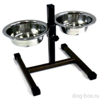 Подставка-телескоп Люкс с 2 мисками 0,5л, высота 20см-0