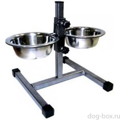Подставка-телескоп Люкс с 2 мисками 0,7л, высота 40см-0