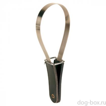 Скребница 25,5/8,5см с кожаной ручкой - 2429-0