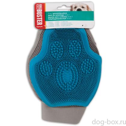 Перчатка для груминга 3в1 "Лапка" (FURBUSTER 3-IN-1 DOG GROOMING GLOVE)-0