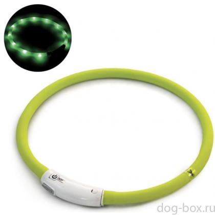 Ошейник светодиодный "Шнурок" (S), салатовый, 1*50 см-0
