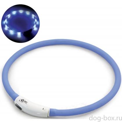 Ошейник светодиодный "Шнурок" (S), синий, 1*50 см-0