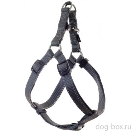 Шлейка со светоотражающей строчкой серая, нейлон, 2*53-77 см (HL16M)-0