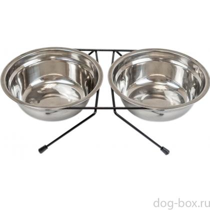 Напольная подставка с мисками 2*1,0л-0