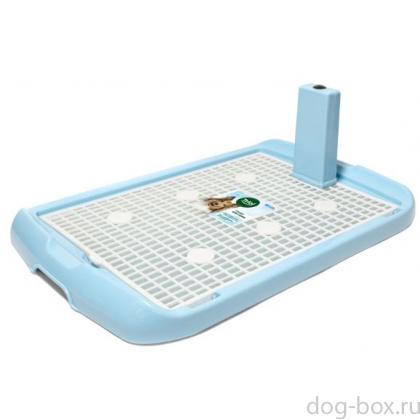 Туалет для собак со столбиком 70*47*4см (PL-001), голубой-0