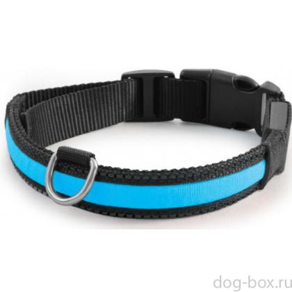 Светодиодный ошейник "Комфорт" синий,, 2,5*31-41 см (LD07M)-0
