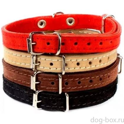 Ошейник 2-х слойный 34-42см*1,4см «Замша» бежевый-0