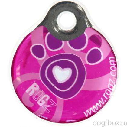 Адресник пластиковый "Розовая лапка", 2,7 см-0