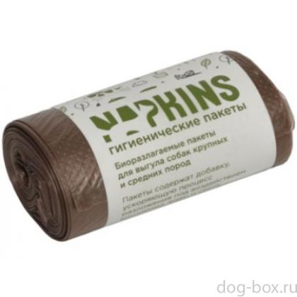 БИОпакеты гигиенические для выгула собак средних и крупных пород, коричневые, 20шт.-0