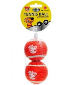 Игрушка для собак Теннисные мячики с пищалкой 6,3см,  2шт.