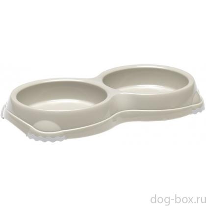 Двойная миска нескользящая Smarty, 2*200мл, теплый серый-0