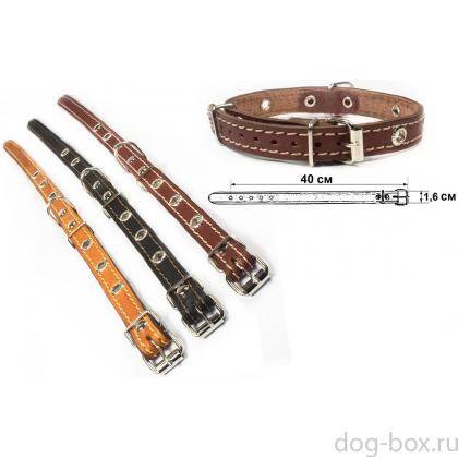 Ошейник безразмерный, кожа, 40*1,6см, коричневый-0
