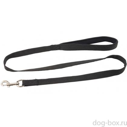 Поводок Сити с мягкой ручкой черный 20мм*120см -0