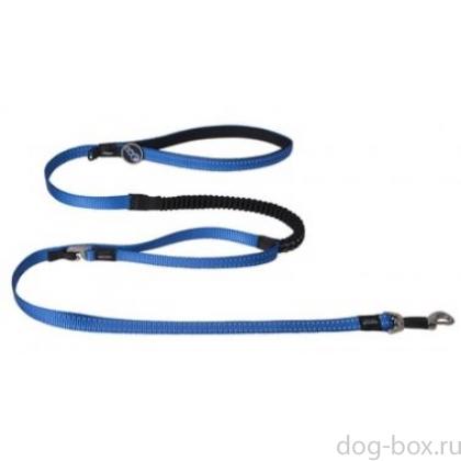Поводок 2 в 1 с системой "антирывок", размер M (ширина 1,6см, длина 1,4 м), синий (SHOCK ABSORBING LEAD (M))-0