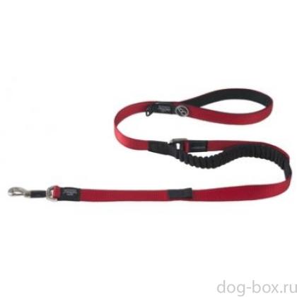 Поводок 2 в 1 с системой "антирывок" длинный, размер XL (ширина 2,5см, длина 1,2 м), красный (SHOCK ABSORBING LONG LEAD (XL))-0