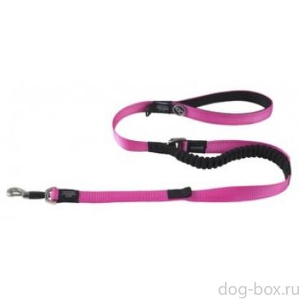 Поводок 2 в 1 с системой "антирывок" длинный, размер XL (ширина 2,5см, длина 1,2 м), розовый (SHOCK ABSORBING LONG LEAD (XL))-0