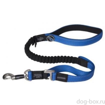 Поводок 2 в 1 с системой "антирывок" короткий, размер XL (ширина 2,5см, длина 0,8 м), синий (SHOCK ABSORBING SHORT LEAD (XL))-0