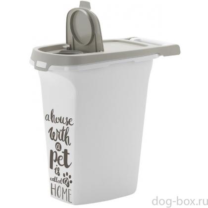 Контейнер для корма средний Pet Wisdom 10л, серый-0