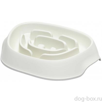 Миска для медленного кормления SloMo 950 мл, белая-0