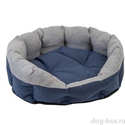 Лежак овальный пухлый "Navy" с подушкой, серый-0